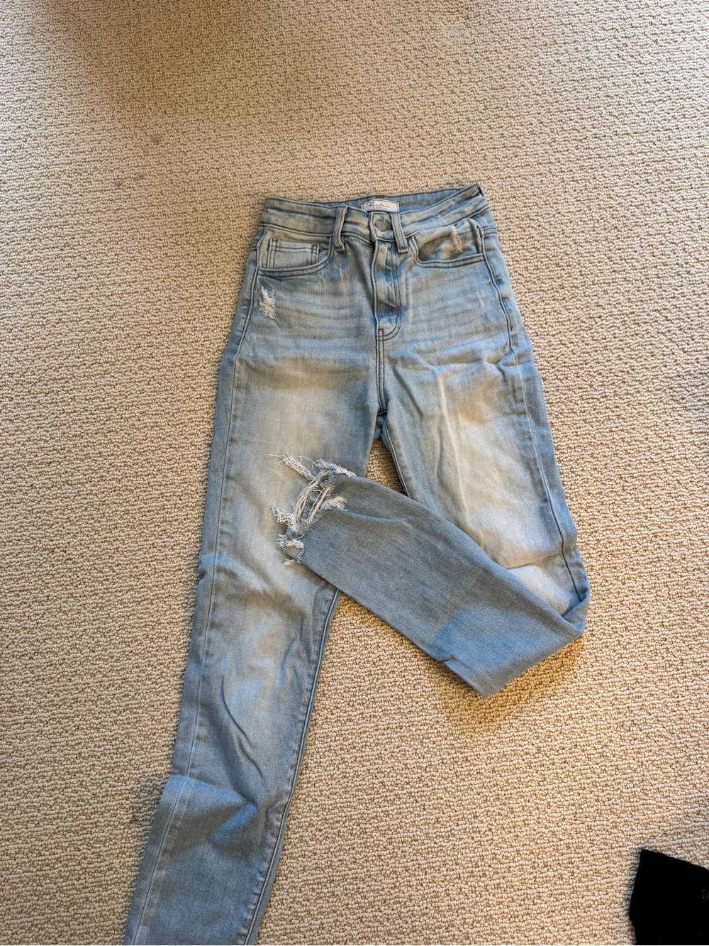 Kancan Light Blue High-Rise Distressed Women's Jeans